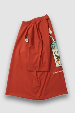 Style Core Aesthetics, New Style Trends Orange Juice Print Tee