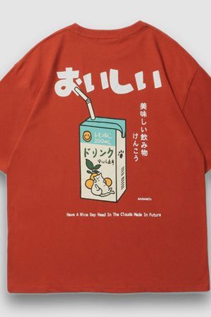 Style Core Aesthetics, New Style Trends Orange Juice Print Tee