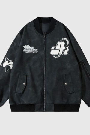 Style Core Aesthetics, New Style Trends Original Streetwear Embroidered Leather Baseball Jacket