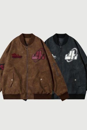 Style Core Aesthetics, New Style Trends Original Streetwear Embroidered Leather Baseball Jacket