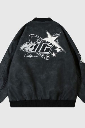 Style Core Aesthetics, New Style Trends Original Streetwear Embroidered Leather Baseball Jacket