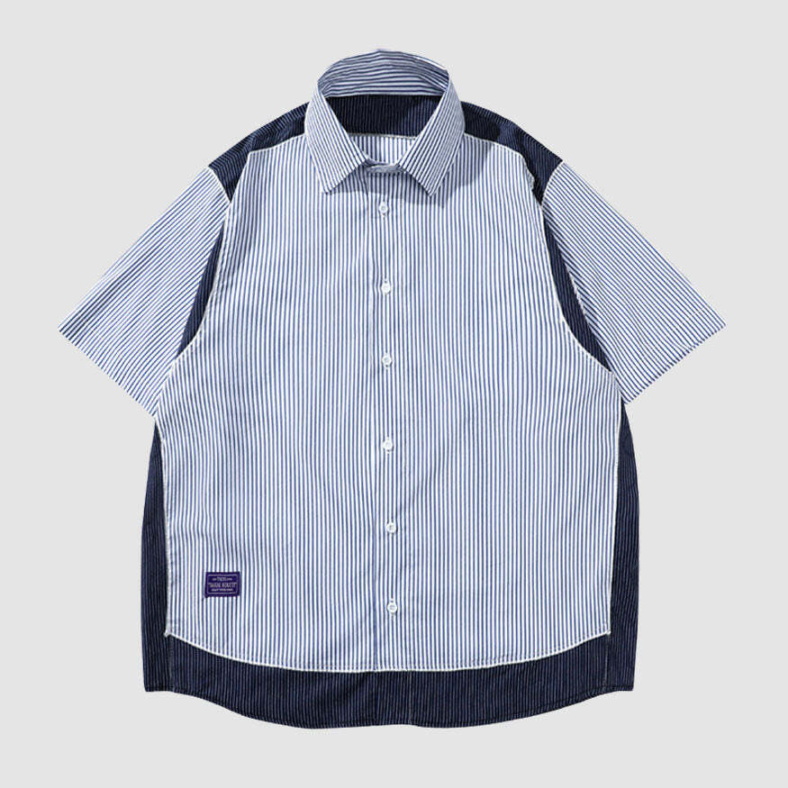 Style Core Aesthetics, New Style Trends Oversized Patchwork Stripe Shirts