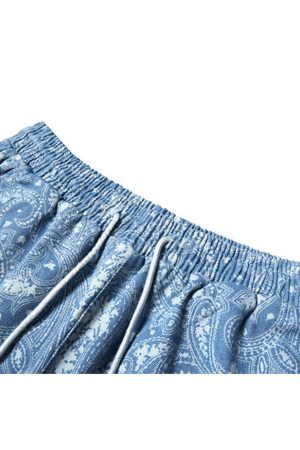Style Core Aesthetics, New Style Trends Paisley Pattern Drawstring Shorts