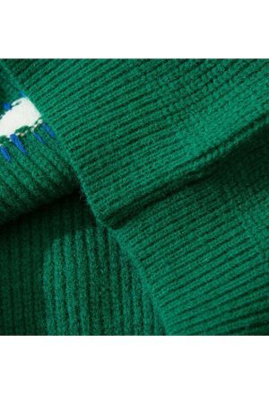 Style Core Aesthetics, New Style Trends Paramecium Pattern Embroidery Cropped Sweater