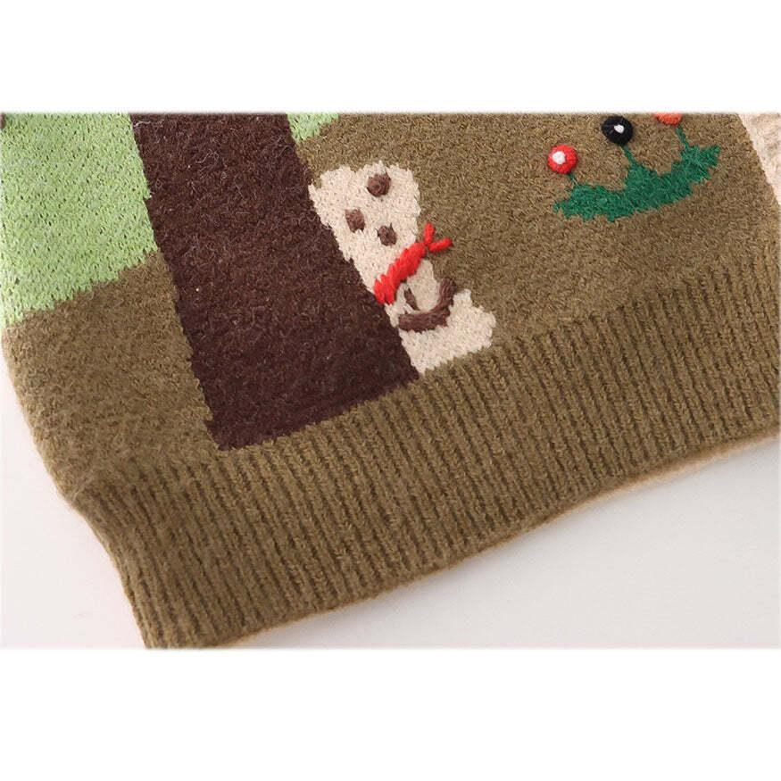 Style Core Aesthetics, New Style Trends Pastoral Illustration Vest Sweater Style Core Aesthetics, New Style Trends Pastoral Illustration Vest Sweater