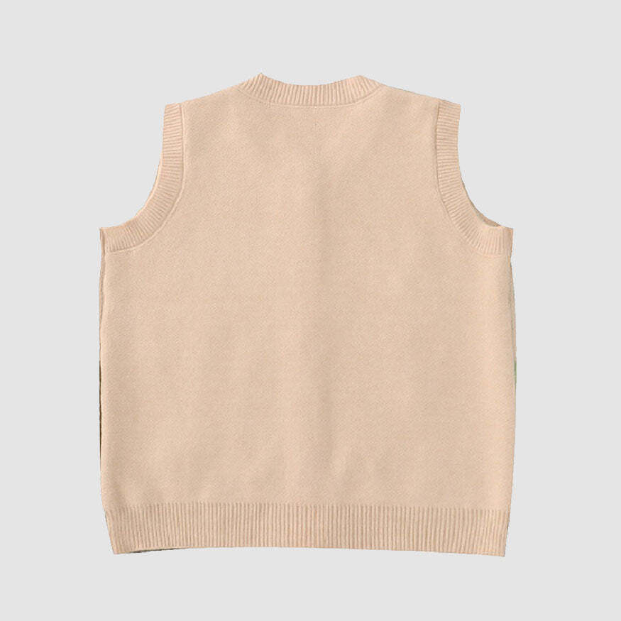 Style Core Aesthetics, New Style Trends Pastoral Illustration Vest Sweater Style Core Aesthetics, New Style Trends Pastoral Illustration Vest Sweater