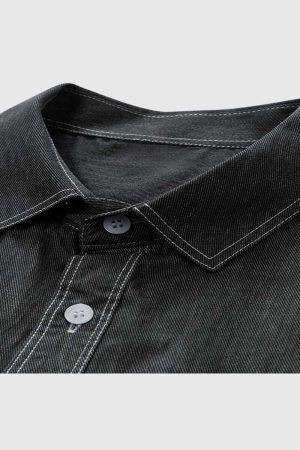 Style Core Aesthetics, New Style Trends Patch Pocket Denim Shirt