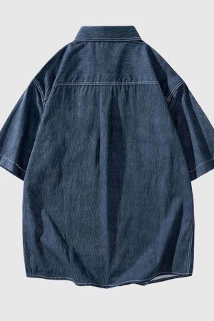 Style Core Aesthetics, New Style Trends Patch Pocket Denim Shirt