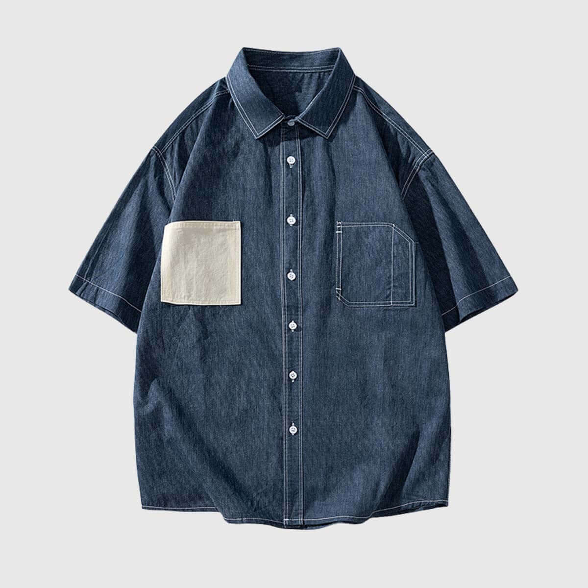 Style Core Aesthetics, New Style Trends Patch Pocket Denim Shirt