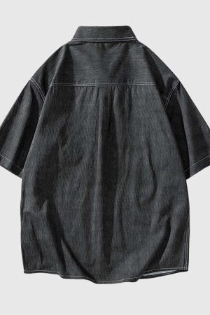 Style Core Aesthetics, New Style Trends Patch Pocket Denim Shirt