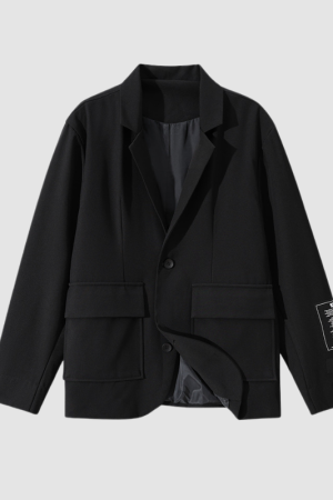 Style Core Aesthetics, New Style Trends Patch Pockets Casual Blazer