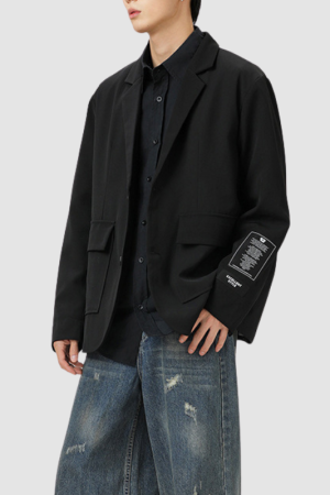 Style Core Aesthetics, New Style Trends Patch Pockets Casual Blazer