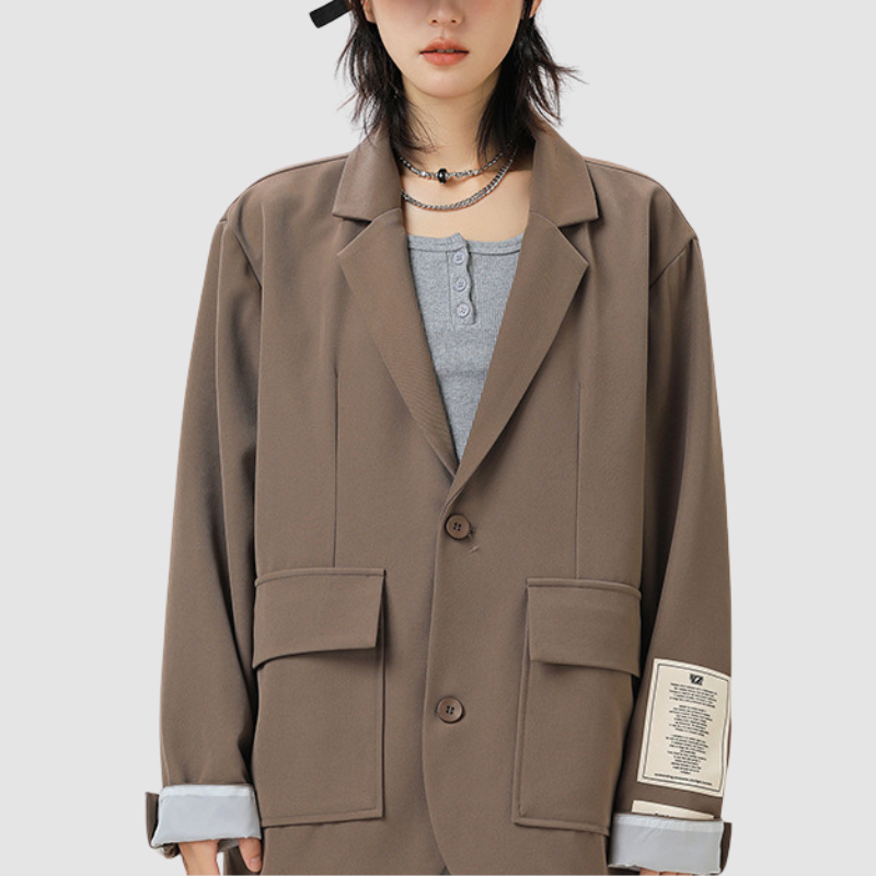 Style Core Aesthetics, New Style Trends Patch Pockets Casual Blazer Style Core Aesthetics, New Style Trends Patch Pockets Casual Blazer