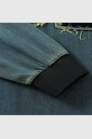 Style Core Aesthetics, New Style Trends Patchwork Denim Pullover