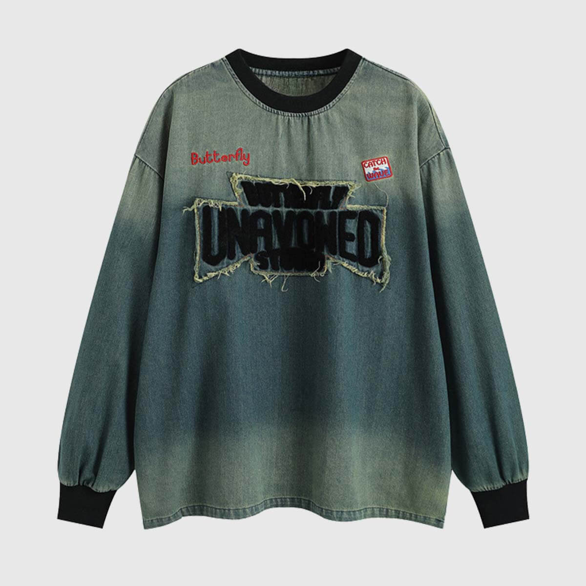 Style Core Aesthetics, New Style Trends Patchwork Denim Pullover