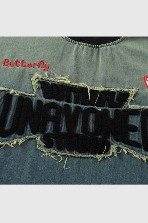 Style Core Aesthetics, New Style Trends Patchwork Denim Pullover