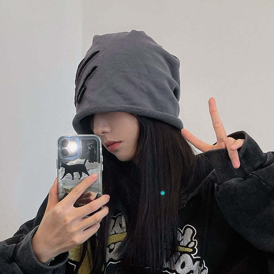 Style Core Aesthetics, New Style Trends Patchwork Distressed Beanie