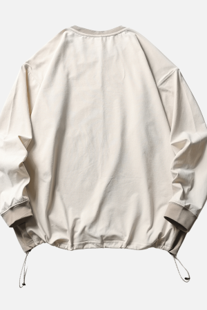 Style Core Aesthetics, New Style Trends Patchwork Drawstring Long-Sleeve Tee