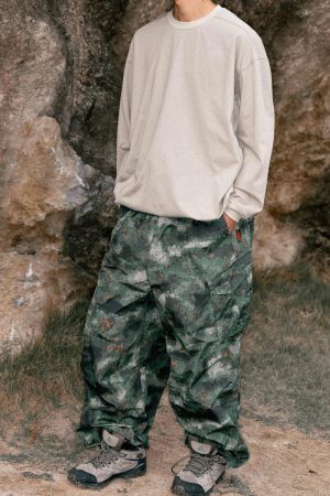 Style Core Aesthetics, New Style Trends Patchwork Drawstring Long-Sleeve Tee