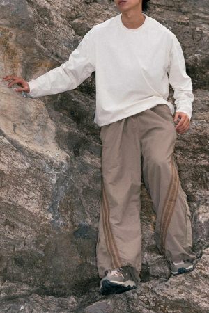 Style Core Aesthetics, New Style Trends Patchwork Drawstring Long-Sleeve Tee