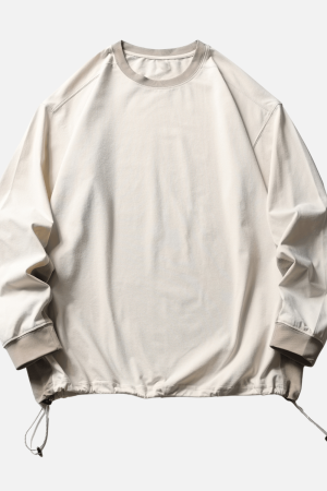 Style Core Aesthetics, New Style Trends Patchwork Drawstring Long-Sleeve Tee