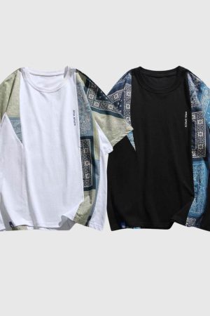 Style Core Aesthetics, New Style Trends Patchwork Kimono Cotton Shirt