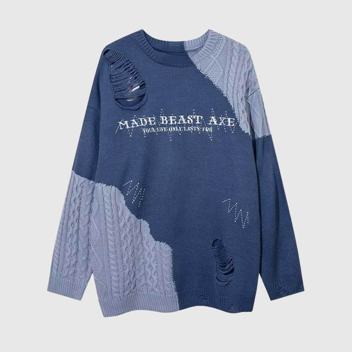 Style Core Aesthetics, New Style Trends Patchwork Knit Sweater