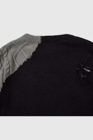 Style Core Aesthetics, New Style Trends Patchwork Knit Sweater