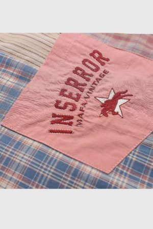 Style Core Aesthetics, New Style Trends Patchwork Plaid Shirt