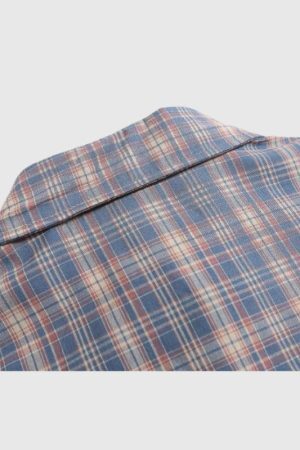 Style Core Aesthetics, New Style Trends Patchwork Plaid Shirt