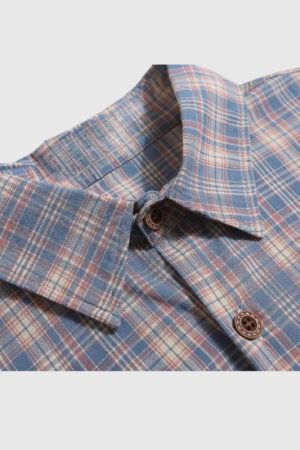 Style Core Aesthetics, New Style Trends Patchwork Plaid Shirt