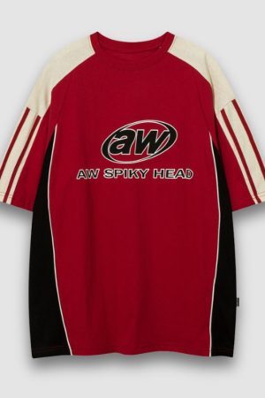 Style Core Aesthetics, New Style Trends Patchwork Racing Cotton Tee