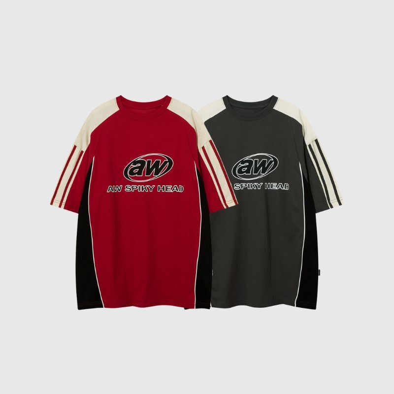 Style Core Aesthetics, New Style Trends Patchwork Racing Cotton Tee Style Core Aesthetics, New Style Trends Patchwork Racing Cotton Tee