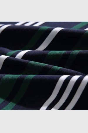 Style Core Aesthetics, New Style Trends Patchwork Striped Polo Shirt