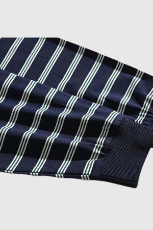 Style Core Aesthetics, New Style Trends Patchwork Striped Polo Shirt