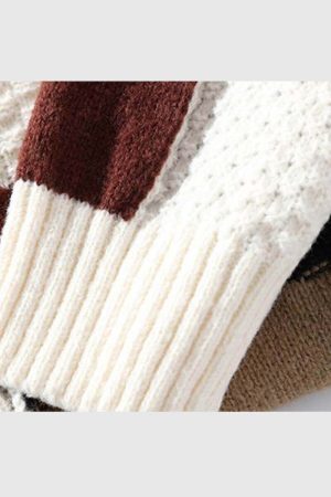 Style Core Aesthetics, New Style Trends Patchwork Turtleneck Sweater