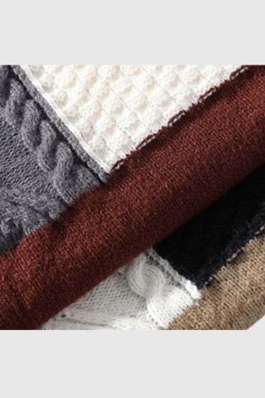 Style Core Aesthetics, New Style Trends Patchwork Turtleneck Sweater