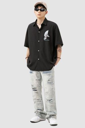 Style Core Aesthetics, New Style Trends Peace Dove Printed Shirts