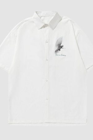 Style Core Aesthetics, New Style Trends Peace Dove Printed Shirts