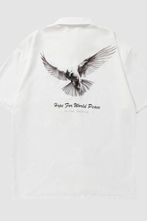 Style Core Aesthetics, New Style Trends Peace Dove Printed Shirts
