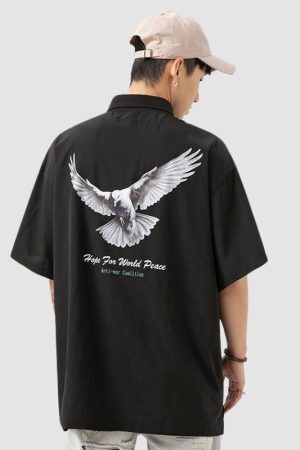 Style Core Aesthetics, New Style Trends Peace Dove Printed Shirts