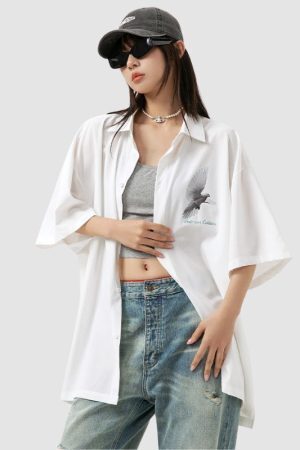 Style Core Aesthetics, New Style Trends Peace Dove Printed Shirts