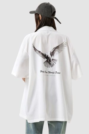 Style Core Aesthetics, New Style Trends Peace Dove Printed Shirts