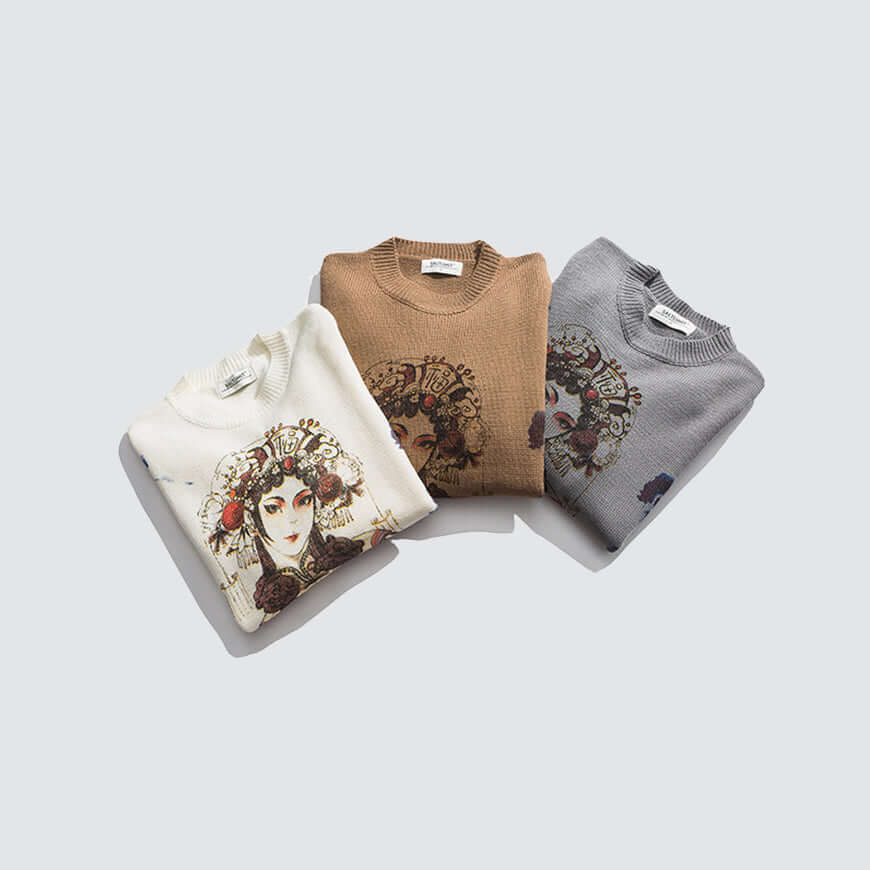 Style Core Aesthetics, New Style Trends Peking Opera Sweater Style Core Aesthetics, New Style Trends Peking Opera Sweater