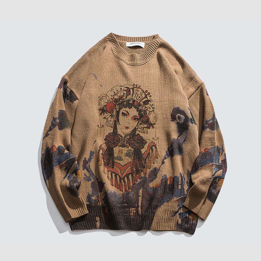 Style Core Aesthetics, New Style Trends Peking Opera Sweater Style Core Aesthetics, New Style Trends Peking Opera Sweater