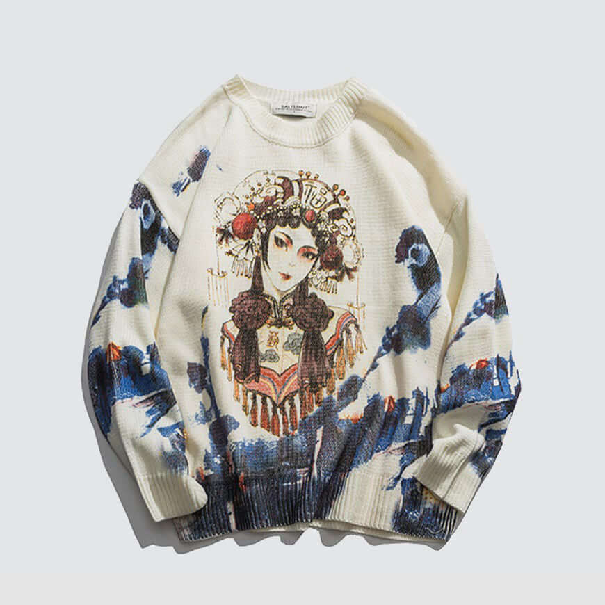 Style Core Aesthetics, New Style Trends Peking Opera Sweater Style Core Aesthetics, New Style Trends Peking Opera Sweater
