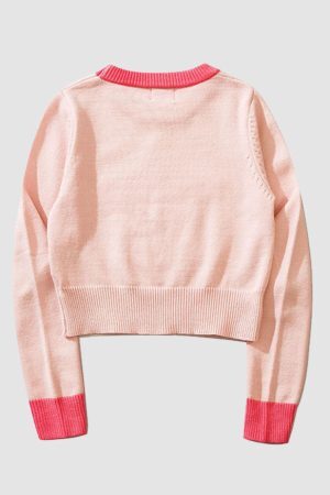 Style Core Aesthetics, New Style Trends Pentagram Jacquard Cropped Sweater