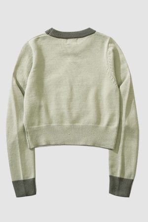 Style Core Aesthetics, New Style Trends Pentagram Jacquard Cropped Sweater