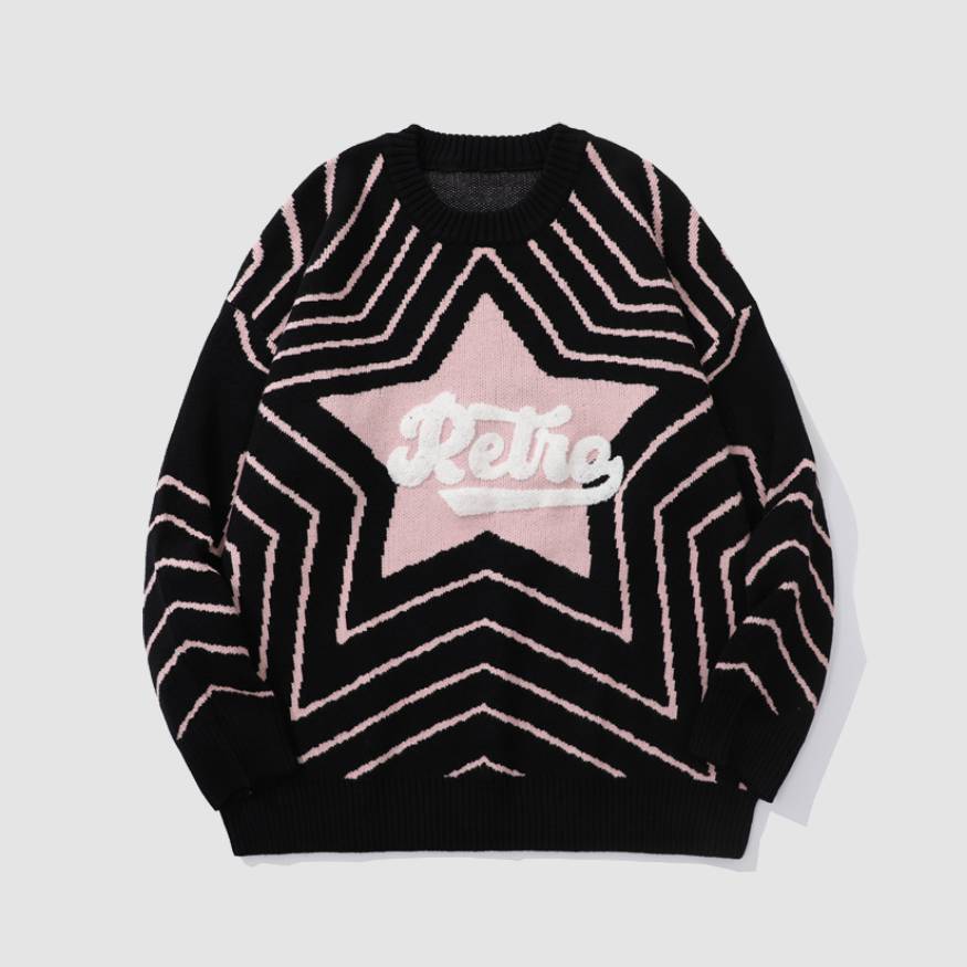 Style Core Aesthetics, New Style Trends Pentagram Pattern Jacquard Sweater