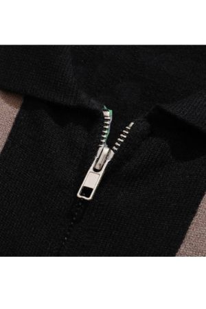 Style Core Aesthetics, New Style Trends Pentagram Striped Collared Cardigan Sweater